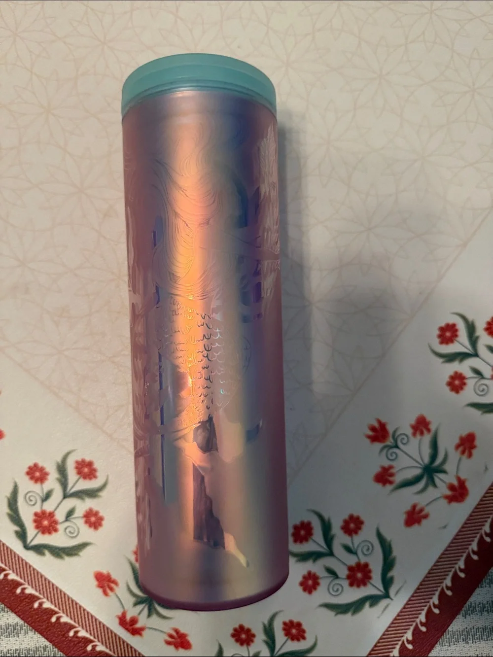 Starbucks Iridescent Rose Tumbler with Mint Lid new without tag